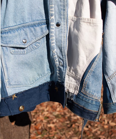 "青くゆめみるスリーピー・デニムガウンコート" Dreamy Blue Sleepy Denim Gown Coat, Rebuild by vintages