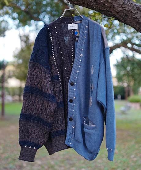 "理と青のカーディガン" Reason and Blue Cardigan, rebuild by vintages