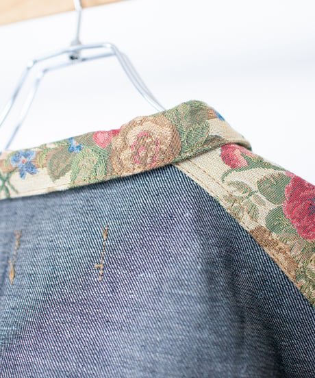 《nisai × soma komatsuno》"私だけの花" Patchwork oversized jacket, Rebuild by vintage rug and denim