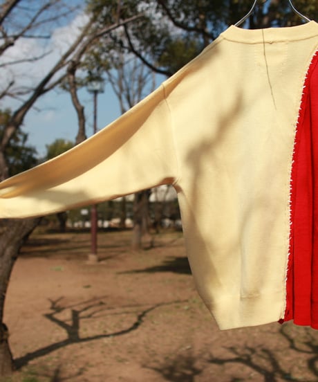 "あの日、赤かっただけのカーディガン" Past Red knit, Rebuild by vintages