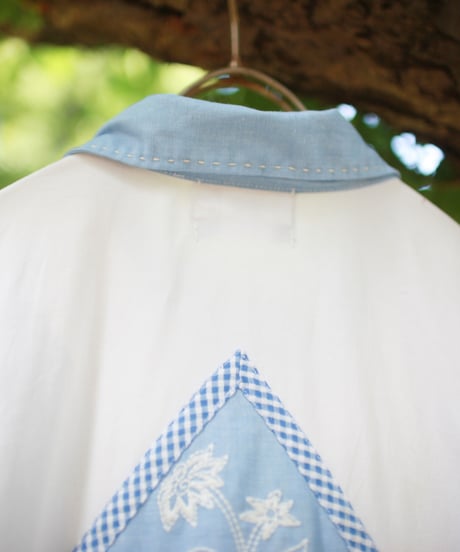 "涼しい青と風緑の春秋コート" Cool blue and wind green spring / autumn coat, Rebuild by vintages