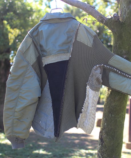 "その傷はやさしさになる" Beautiful scratches Short coat, reconstructed from mix vintages