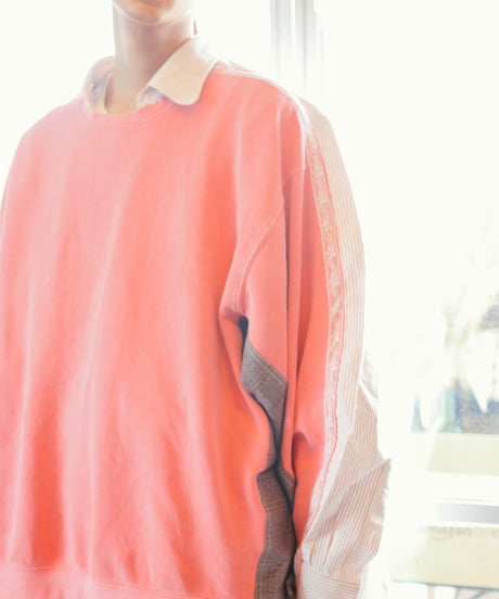 "桃色の両思い" pink color mutual affection pull-over, rebuild by vintages