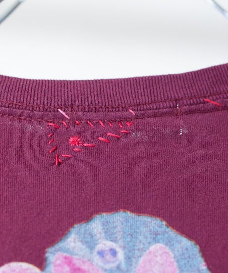 "花を背負ってロックを歌う" Carrying flowers, singing rock. long-sleeved T-shirt, Rebuild by vintages