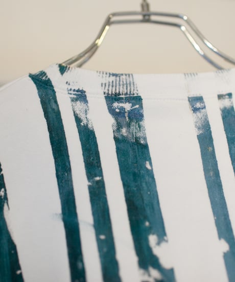 "永遠の海" Analog silk screen overlay blurring hand-printed Trainer