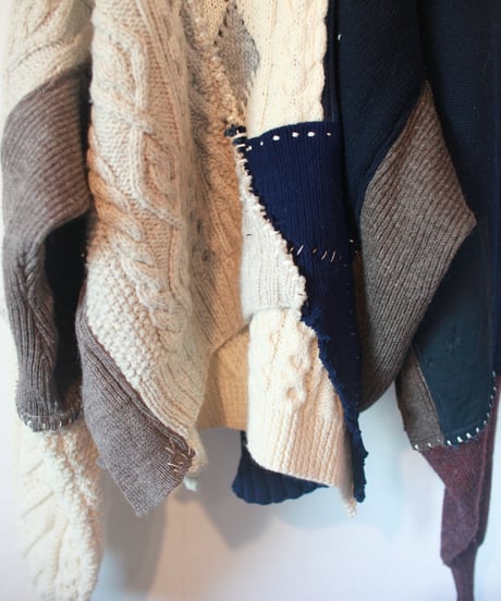 "月明かりの下の天使"  Angel under the moonlight (imitating the collar) knit, Rebuild by vintages