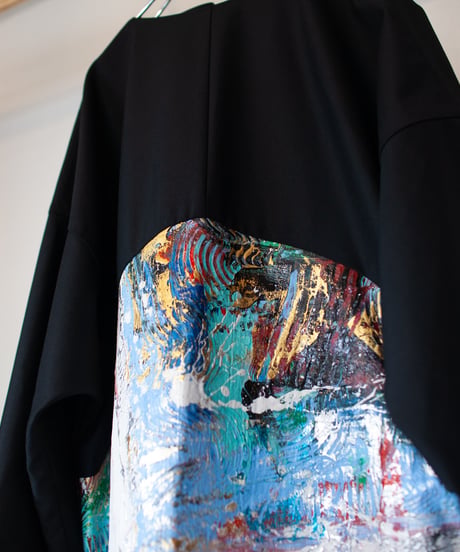 《0＜nisai+α≦Y》 metal hook paint shirt jacket / black formal wool