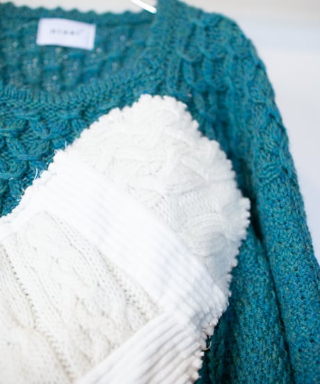 "つぎはぎのラブのセーター 第九色" patchwork of kove knit, Rebuild by vintages