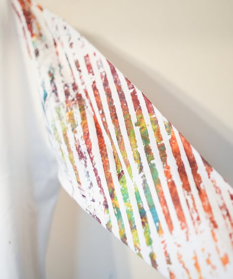 "色彩手刷りと刻まれた名のロンT 2024年版 第一色" T-shirt with hand-printed colors and engraved name