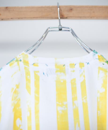"希望黄青" Yellow and Blue of Hope, Hand-printed silk-screen T-shirt