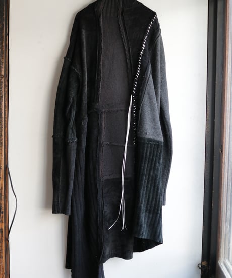 "夜間飛行" night flight knit one-piece, reconstructed from black knit vintages