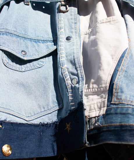 "青くゆめみるスリーピー・デニムガウンコート" Dreamy Blue Sleepy Denim Gown Coat, Rebuild by vintages
