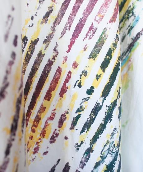 "色彩記録の手刷りのTシャツ 第四十色" T-shirt by Analog silk screen overlay blurring hand-print