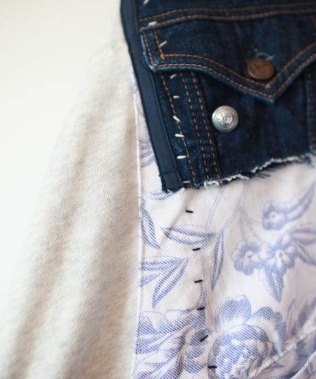 "限りなく色っぽい青" Infinitely sexy blue jacket, Rebuild by vintages
