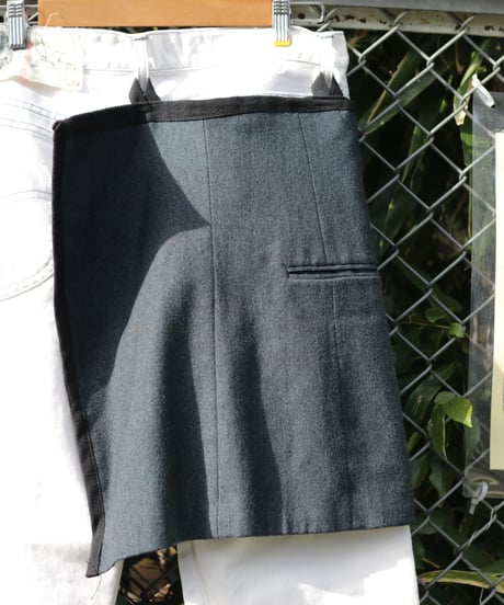 "悪と虹" Suit pieces, hand-dyed ribbons, patchwork, Based on Vintage denim