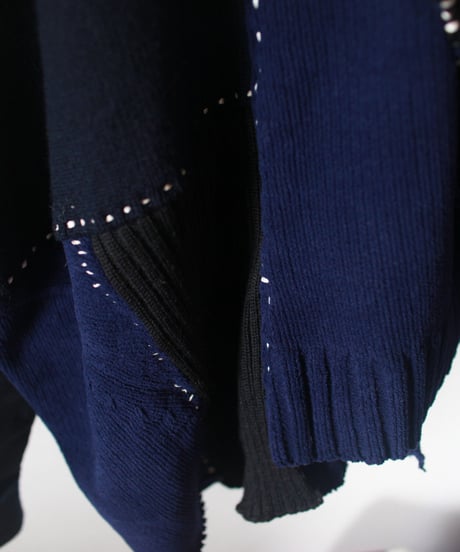 "夜の海" Seaside night knit, Rebuild by vintages