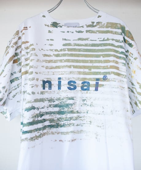 "色彩手刷りと刻まれた名前のTシャツ 第五色" T-shirt with hand-printed colors and engraved name