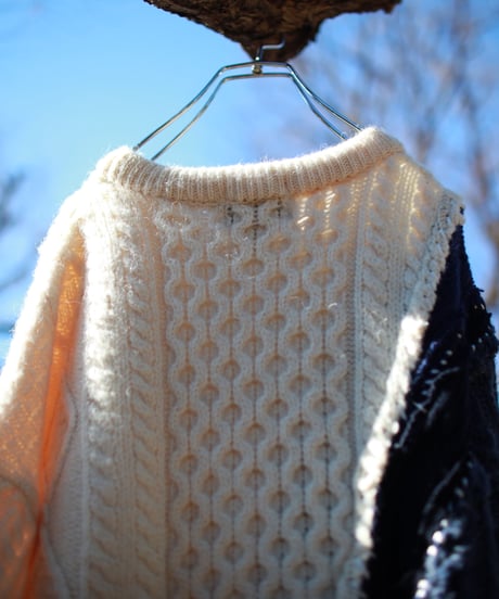 "青の向こうへ" Beyond blue knit, Rebuild by vintages