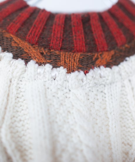 "火照る" hotel short-knit, Rebuild by vintages