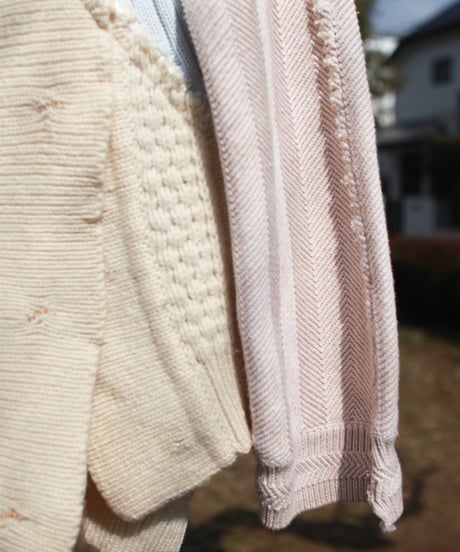"少女水色グランジ" Girl light blue grunge Knit, Rebuild by vintages