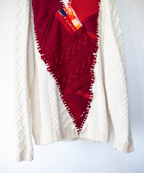 "つぎはぎのラブのセーター 第十一色" patchwork of kove knit, Rebuild by vintages