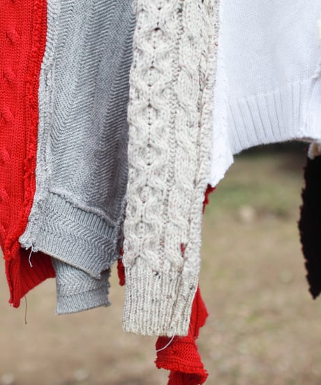 "くずれたルージュ"  Collapsed rouge Knit, Rebuild by vintages