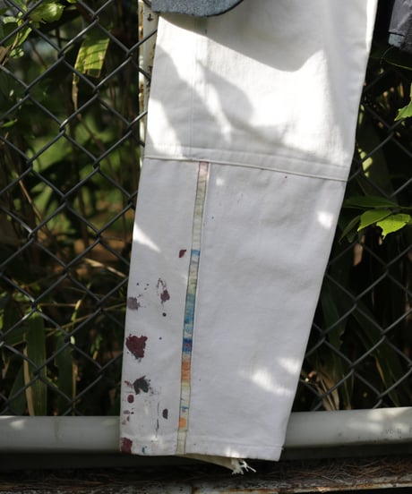 "悪と虹" Suit pieces, hand-dyed ribbons, patchwork, Based on Vintage denim