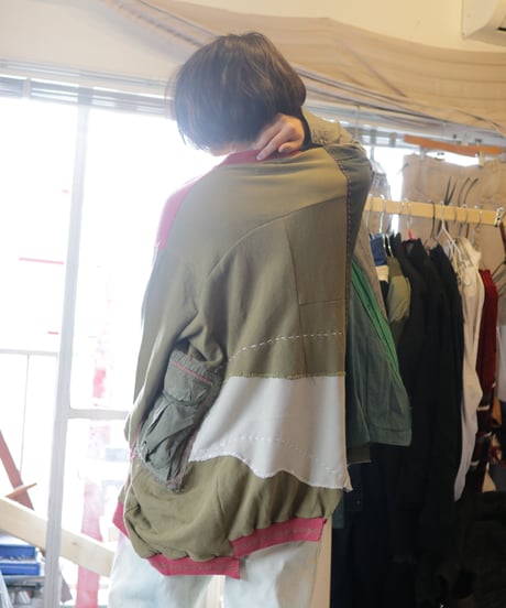 "柳と桃の不純異装交遊" Willow and peach pullover, reconstructed from mix vintages
