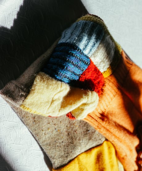 "サンセット・アンティーク" Vintage knit Rebuild Muffler by Antique Lace and Sunset