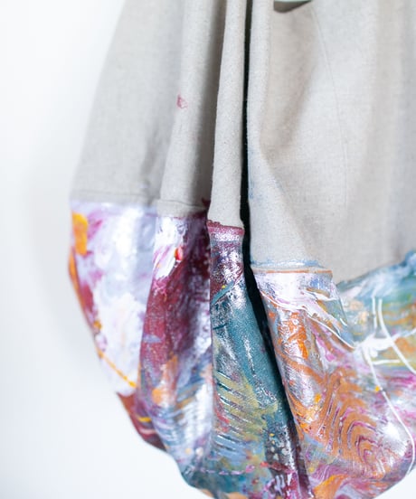 《0＜nisai+α≦Y》 Painted Ball bag / beige linen