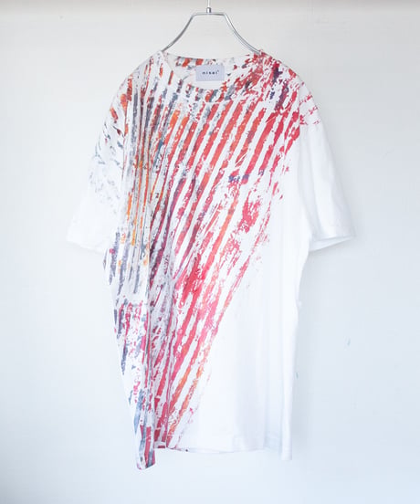 "色彩記録の手刷りのTシャツ 第十二色" T-shirt by Analog silk screen overlay blurring hand-print