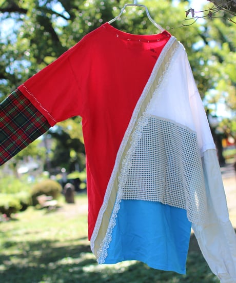 "四ヶ月"  Long sleeve t-shirt Inspired by four months, Rebuild by vintages