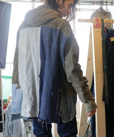 "荒くれ者の約束" Promise of the rough man coat jacket, reconstructed from mix vintages