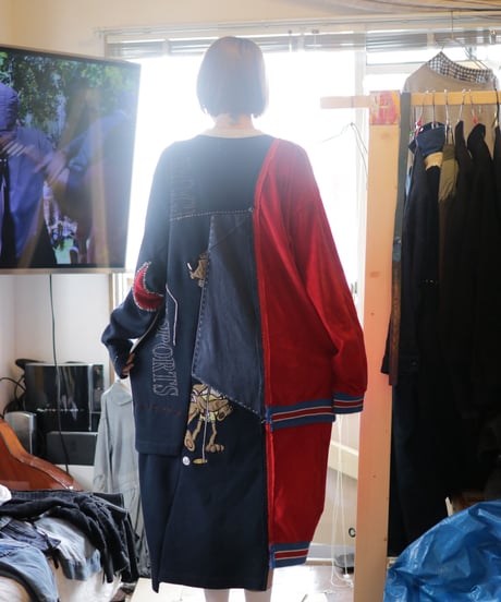 "ボーイフレンド・ワンピース" Dress one-piece for boyfriend, from sweat trainer vintages