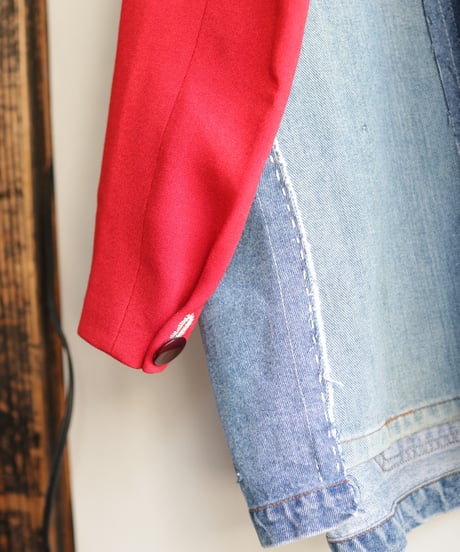 "まだ色彩になる前の三色" Signal Coat, reconstructed from denim and mix vintages