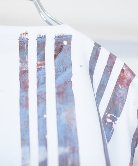 "明るい涙" Analog silk screen overlay blurring hand-printed Trainer