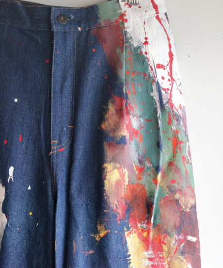 "デザイナーと画家" Drawing from Designer and painter,  Based on Vintage denim pants