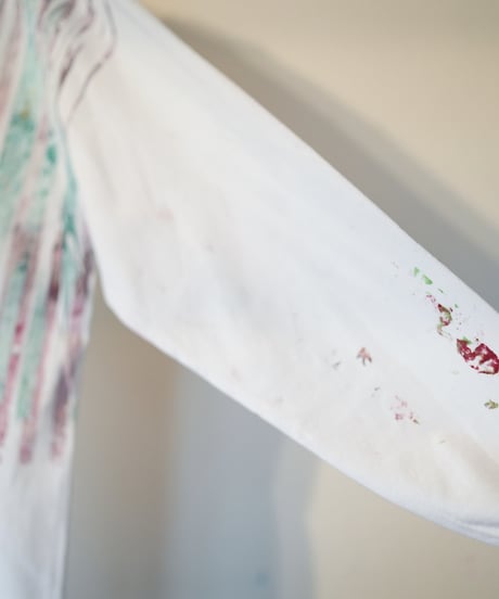 "色彩手刷りのロンT 2024年版 第四色" T-shirt with hand-printed colors