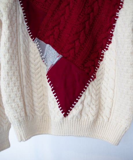 "つぎはぎのラブのセーター 第十三色" patchwork of kove knit, Rebuild by vintages