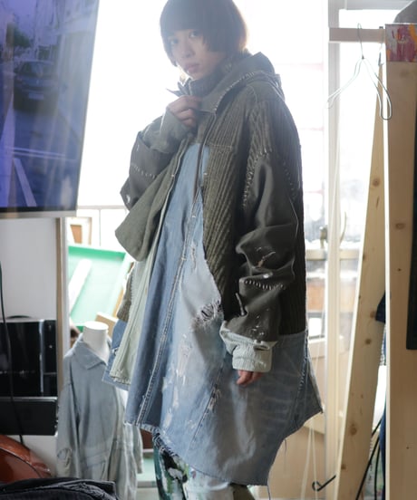 "荒くれ者の約束" Promise of the rough man coat jacket, reconstructed from mix vintages