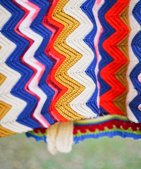 "揺れる虹のカーディガン" Swaying rainbow cardigan, rebuild by vintages