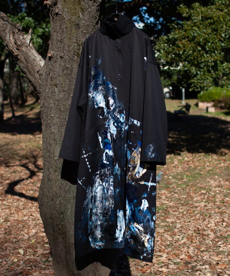 《0＜nisai+α≦Y》 metal hook paint coat / black formal wool