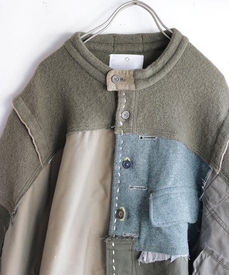 "ふたりきり" Too Wide Short jacket, reconstructed from Green vintages