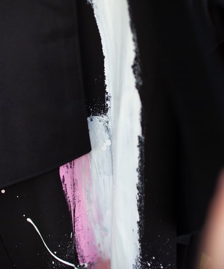 《0＜nisai+α≦Y》 metal hook paint coat / black formal wool