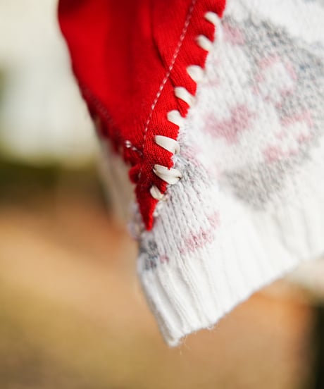 "ふたつのハート" Double heart knit, Rebuild by vintages