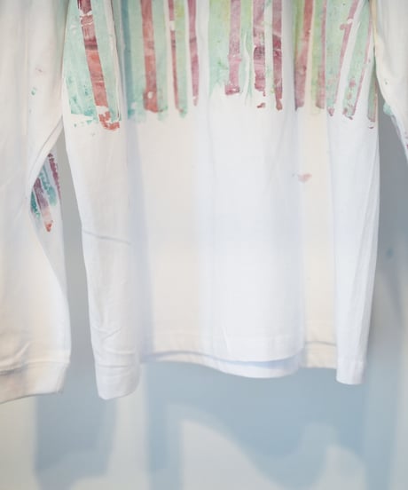 "色彩手刷りのロンT 2024年版 第三色" T-shirt with hand-printed colors
