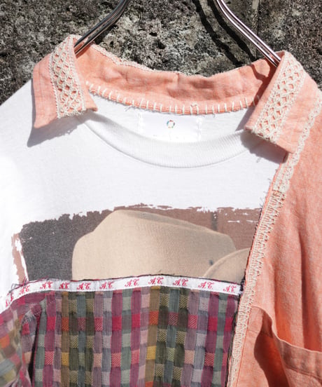 "まだ淡い春風" Still pale spring breeze Short dress, reconstructed from vintages