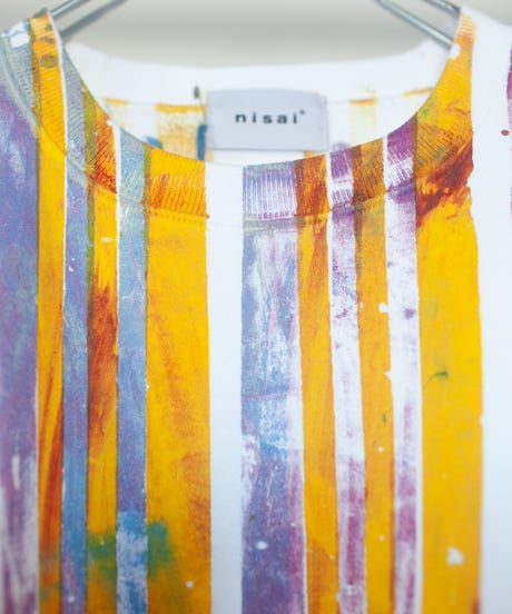"故郷" Analog silk screen overlay blurring hand-printed Trainer
