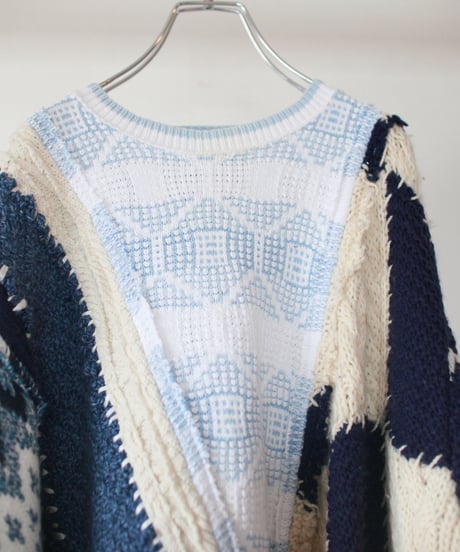 "大きくて青い愛情" big blue love knit, Rebuild by vintages