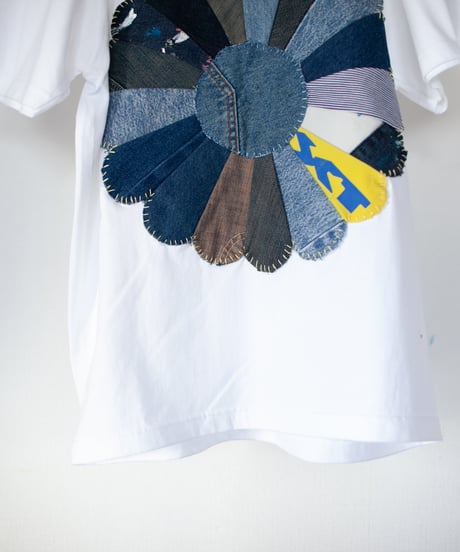 "私だけの花のTシャツ / 第八十色" my own flower T-shirt, Patchworked by vintages